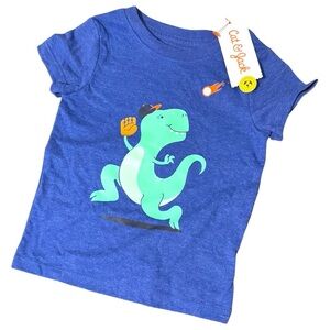 Cat & Jack Toddler Dino T-Shirt 12M Blue Graphic Tee NWT